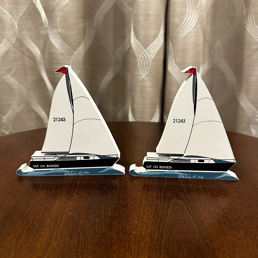 Shelia’s Collectibles “Out on Business” Sailboats